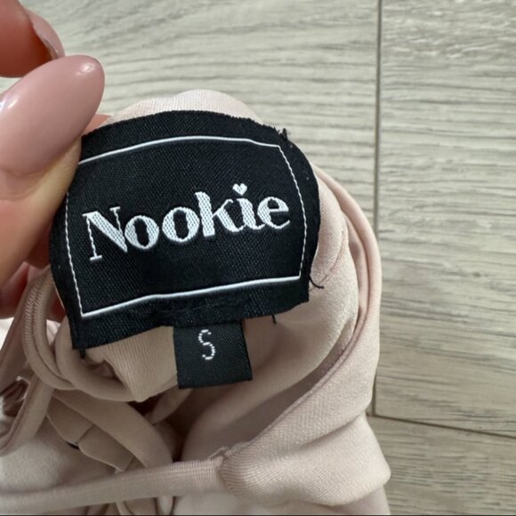 Nookie Spaghetti Straps Bodycon Knee Length Club Dress Cream - Picture 5 of 10